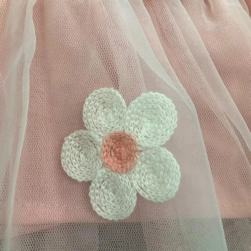 Girls Dress Pink Blue Tutu Sleeveless Flower Dress Size 3T